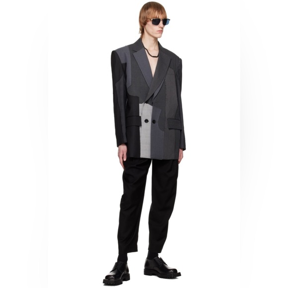 Nwt Feng Chen Wang black double waist trousers sz L - Picture 6 of 9